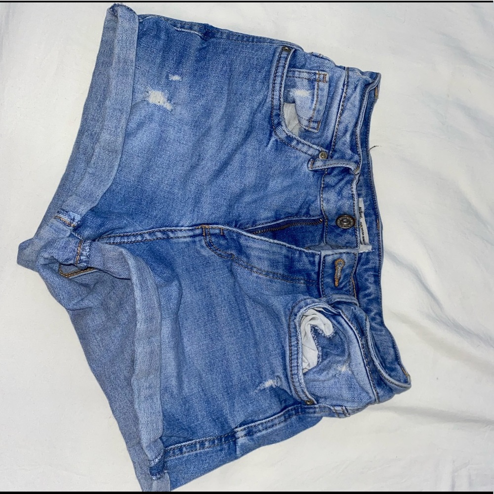blue jean shorts